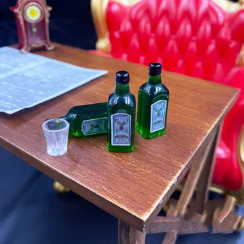 1/6 Масштаб, 3 зеленые бутылки с 1 винным стаканом, набор моделей для 12-дюймовых фигурок, аксессуары для сцены своими руками