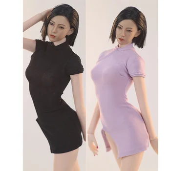 1/6 Масштаб женской короткой одежды Cheongsam, модели игрушек, подходящие для 12-дюймовых фигурных кукол JO23X-03