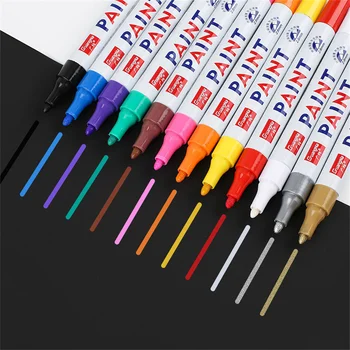 12 цветов Водонепроницаемая флуоресцентная краска, ручка для постоянного входа, маркер, ручка для граффити, канцелярские принадлежности, Школьные принадлежности для офиса