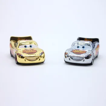 2 шт./лот Disney Pixar Cars № 95 Lightning Mcqueen Цвета: Золотистый, Серебристый, Хромированный, Отлитый Под давлением Металлический Игрушечный Автомобиль Для Детей 1:55, Свободный, Новый