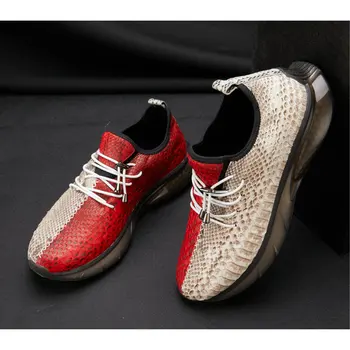 2022 новая мужская обувь из кожи питона кожаная подошва кокосовая обувь персонализированная обувь в тон мужская спортивная повседневная обувь