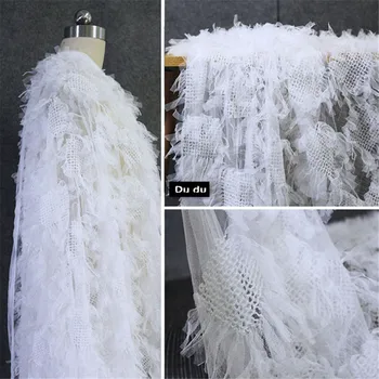 50 * 130 см, 3D текстура, ткань для одежды, плетение из сетчатой пряжи, Свадебное платье с кисточками, Фон для платья, Дизайн пальто, ткань DIY