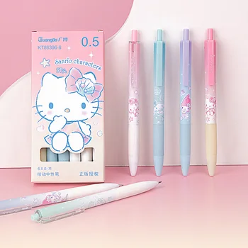 6шт Sanrio Press Neutral Pen Kt Cat Melody Мультфильм для начальной школы Милая ручка для письма 0,5 Гладкая ручка