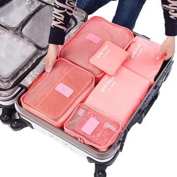 7 шт. Дорожная сумка для хранения, Аккуратный органайзер для багажа, сумка для чемодана, сумка-органайзер для путешествий, Одежда, Обувь, упаковка, Кубическая сумка