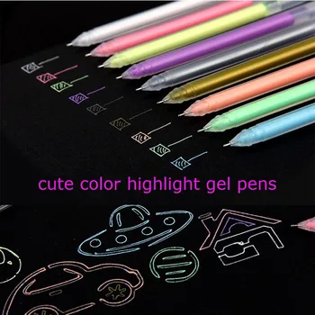 9 шт. /компл. Цветная гелевая ручка, канцелярские принадлежности Kawaii, 0,7 мм, Студенческие маркеры, Цветные ручки, офисные канцелярские принадлежности, ручки для подсветки, Большая емкость