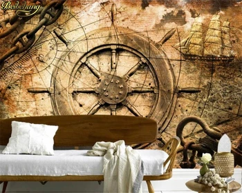 beibehang, настенная роспись на заказ, ретро европейская морская эпоха, парусный компас, ТВ-фон, обои для стен, 3D обои