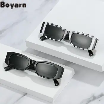 Boyarn 2022 Новые Маленькие Квадратные очки в стиле Стимпанк UV400 Ins Солнцезащитные очки