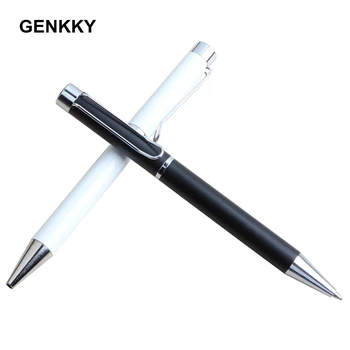GENKKY Металлическая ручка в шариковой ручке 0,7 мм сине-черная шариковая подарочная подарочная упаковка Роскошная ручка для школьных канцелярских принадлежностей