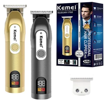 Kemei 1760 Беспроводная профессиональная машинка для стрижки волос для мужчин, стрижка бороды, Электрический триммер для стрижки волос, перезаряжаемый