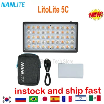 Nanlite LitoLite 5C 3200 K-5600 K Светодиодный Заполняющий светильник Портативный Карманный Видеосвет 2400 мАч Встроенный Аккумулятор Для фотосъемки