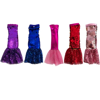 NK 5 Комплект, модное платье принцессы 30 см, блестящее мини-платье с пайетками, наряд с рыбьим хвостом, праздничная одежда для куклы Барби, аксессуары, детские игрушки