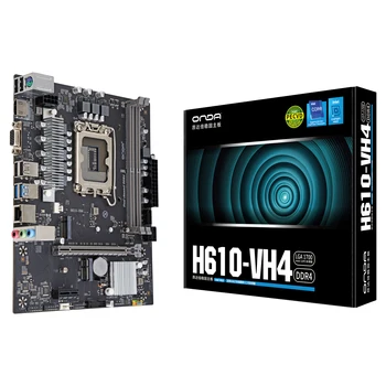 ONDA Desktop H610 VH4 Материнская плата LGA 1700 с поддержкой Intel Core i3/i5/i7/i9 12th/13th Процессор DDR4 64 ГБ Памяти NVME M.2 H610M