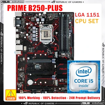 PRIME B250-Plus + комплект процессоров Intel i5 6500 Материнская плата LGA 1151 Материнская плата ASUS DDR4 64G PCI-E 3.0 2 x M.2 6x SATA III Core i7 i5 i3
