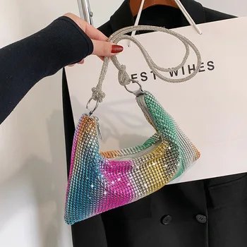 SWDF Маленькая сумка для вечеринки подмышками, через плечо, 2023 Бренд, роскошный Дизайнерский Серебристый Женский тренд, женские сумки, сумка для рук подмышками
