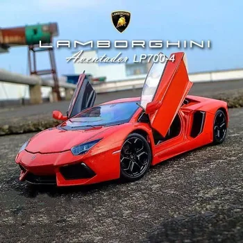 WELLY 1:24 Lamborghini Aventador LP700-4 Модель Гоночного Автомобиля Из сплава, Изготовленная на заказ, Металлическая Игрушка, Спортивный Автомобиль Высокой симуляции, Нежные Подарки
