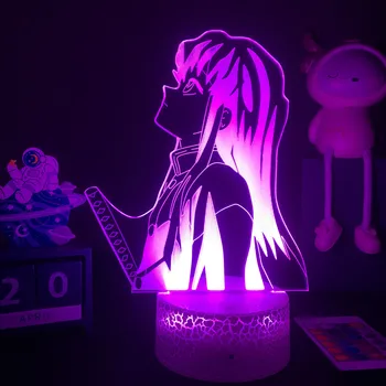 Аниме Demon Slayer 3D LED Lmap Kimetsu no Yaiba Фигурки Настольная Лампа для Декора Спальни Подарок На День Рождения Аниме 3d Лампа Muichiro Tokito