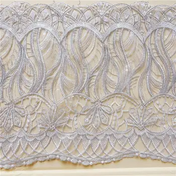 белая волна Кружева вышивка патчи пайетки Аппликация из пряжи Eugen для аксессуаров для свадебного платья своими руками