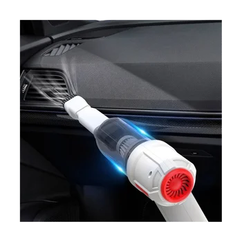 Беспроводной автомобильный пылесос 9000Pa, беспроводной ручной автоматический пылесос для дома и автомобиля, мини-пылесос двойного назначения -белый