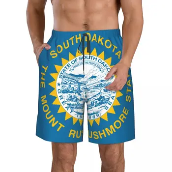 Быстросохнущие летние мужские пляжные шорты-бордшорты, трусы для мужчин, плавки, шорты для плавания, пляжная одежда, Флаг Южной Дакоты