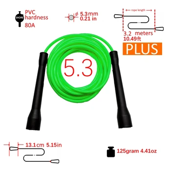веревка из ПВХ диаметром 5,3 мм, 6 мм, РУЧКА CC длиной 3,2 метра, скакалка для взрослых, скоростная веревка для фитнеса, кроссфит дешево