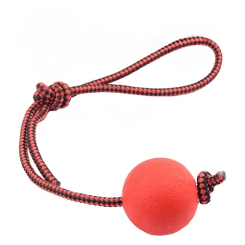 Веревка Твердый эластичный резиновый мяч для дрессировки собак, устойчивость к укусам, Шлифовальный мяч Игрушки для щенков средних и крупных собак, Аксессуары для домашних животных
