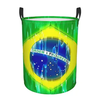 Водонепроницаемая сумка для хранения Абстрактный Флаг Бразилии Корзина для грязного белья Складное Ведро для хранения Одежды Игрушки Органайзер