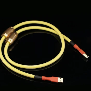 Высококачественный 4N посеребренный USB-кабель OFC с двойным магнитным кольцом A-B для усилителя Hifi DAC