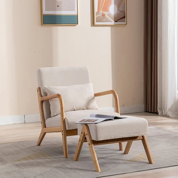Дизайн для медитации Стулья для гостиной Табурет с откидной спинкой Деревянные стулья для гостиной Nordic Cadeira De Escritorio Мебель для дома 47