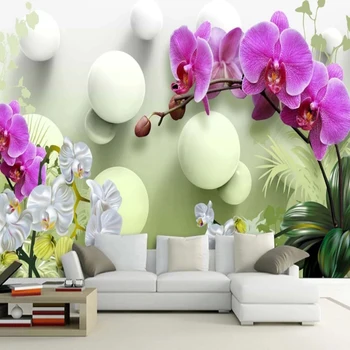 Индивидуальные 3D Фотообои Обои с шариковым цветком Современный Фон для телевизора Декор интерьера спальни гостиной Обои для дивана