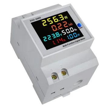 Интеллектуальный измеритель с дисплеем 6 дюймов AC40-300V, Встроенный компьютерный томограф, напряжение, ток, мощность, кВтч, Электрический частотомер D52-2066