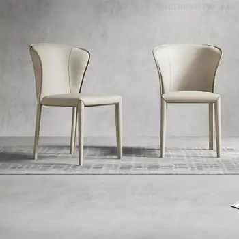 Итальянское минималистичное Седло, Кожаное Обеденное кресло, кресло для домашней гостиной со спинкой, Кожаное кресло для отеля, Отдел продаж