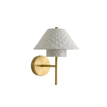Керамический настенный светильник средней древности, Роскошная прикроватная лампа для гостиной, спальни, теплый светильник для прохода во французском кремовом стиле