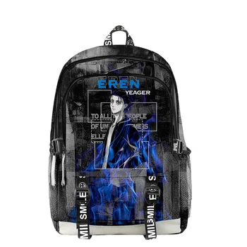 Классические классные школьные сумки Harajuku Унисекс, дорожная сумка Attack on Titan, Оксфордская водонепроницаемая сумка для ноутбука с 3D-принтом, рюкзаки через плечо