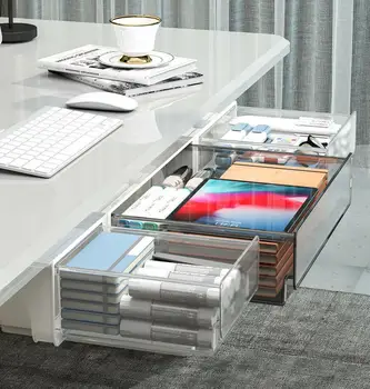 Коробка-органайзер для рабочего стола под контейнером, Новый Пластиковый держатель для кухонного стола, Скрытый канцелярский футляр, ящик для заметок, ручка