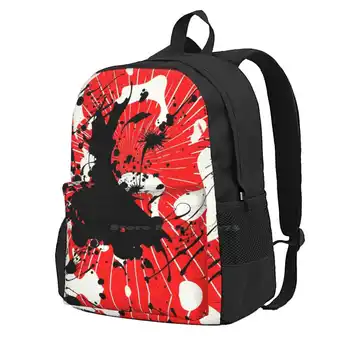 Красно-черные узоры в виде всплесков, рюкзаки для школьников, подростков, дорожные сумки для девочек, абстрактные узоры, красочные, Красивые цветные всплески.