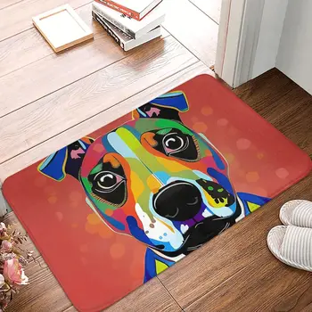 Красочный абстрактный нескользящий ковер с собакой, Коврик для спальни, кухонный коврик, Приветственный коврик для пола