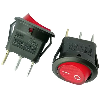Круглые кнопочные переключатели KCD5-103N с подсветкой для осветительных трансформаторов, 4 шт.