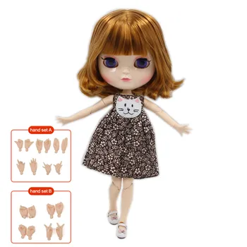 Кукла ICY DBS Blyth BJD с 1/6 суставами тела 30 см, темно-каштановые короткие волосы, включая ручной набор AB в подарок для девочек. № BL764A
