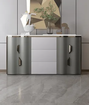 Легкий роскошный шкаф для веранды из каменной доски, современная минималистичная гостиная, итальянский минималистичный ресторан, буфетный шкаф