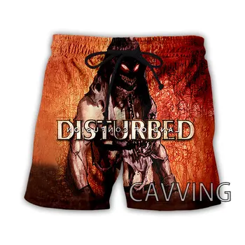 Летние пляжные шорты с 3D-принтом Disturbed Rock Band, уличная одежда, мужские быстросохнущие повседневные шорты для отдыха для женщин/мужчин