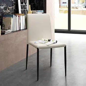 Малогабаритный обеденный стул Современный простой Штабелируемый Итальянский Белый Ресторанный стул с устойчивой к царапинам спинкой класса люкс