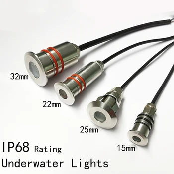 МИНИ светодиодный подводный прожектор Фонтан DC12V 24V 1 Вт Точечные чипы CREE IP68 Водонепроницаемые светильники для плавательного бассейна