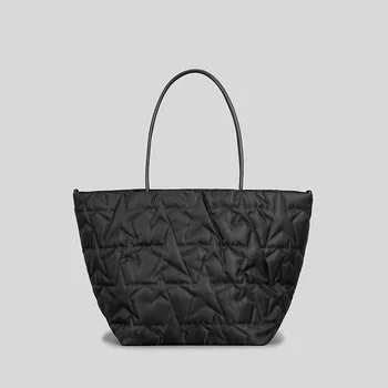 Модная нейлоновая стеганая сумка-тоут большой емкости с рисунком звезды, женская сумка, холщовые сумки через плечо, простой большой кошелек для покупок