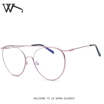 Модные Ретро литературные металлические круглые оправы для исследования, простое стекло, прозрачные оптические очки, очки для очков