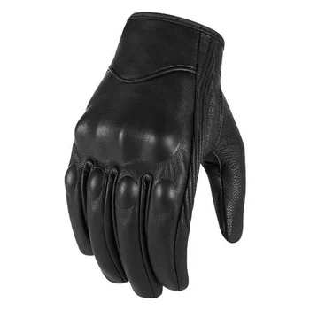 Мотоциклетные перчатки Кожаные мужские перчатки с полным пальцем, Износостойкие Грязеотталкивающие перчатки с полной оберткой, Велосипедные Виды спорта на открытом воздухе