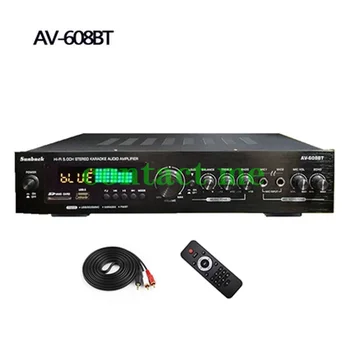 Мощный 5-канальный усилитель мощности 200 Вт + 200 Вт AV-608BT, профессиональное аудио для караоке KTV, импеданс: 4-16 Ом