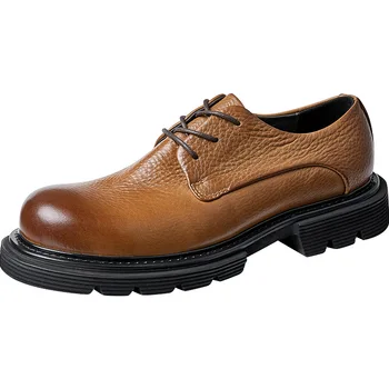 Мужская повседневная кожаная обувь в британском стиле, деловые модельные туфли из натуральной кожи, рабочая обувь для мужчин, мужские оксфорды Zapatillas Hombre