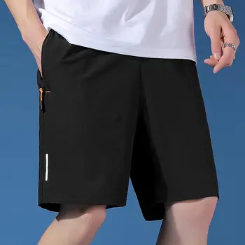 Мужские спортивные повседневные шорты, летние шелковые быстросохнущие свободные баскетбольные короткие штаны, модные пляжные шорты для мужчин шорты мужские