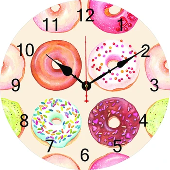 Настенные часы Doughnuts Современный дизайн Гостиная Спальня Украшение Офиса Кухонные Часы Искусство Настенные Часы Домашний Декор