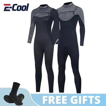 Неопреновый мужской гидрокостюм с длинным рукавом, теплая куртка, брюки, женский купальник, костюм для подводного плавания, серфинга, большие размеры